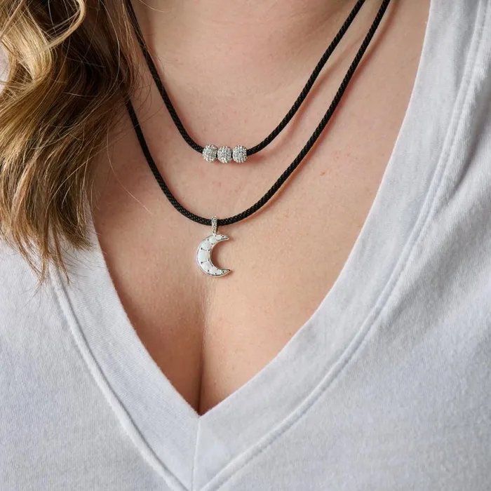 Moon Crystal Adjustable Choker Necklace Silver Women Alex And Ani Necklaces