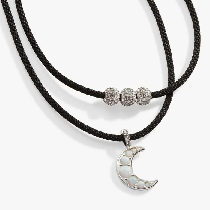 Moon Crystal Adjustable Choker Necklace Silver Women Alex And Ani Necklaces