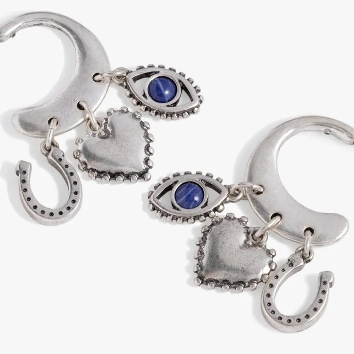 Multicharm Hoop Earrings Antique Silver Women Alex And Ani Earrings Multicharm Hoop Earrings Antique Silver Women Alex And Ani Earrings