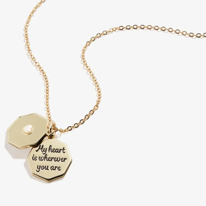 My Heart Is Wherever You Are039 Slider Necklace Adjustable Silver Women Alex And Ani Wedding Engagement