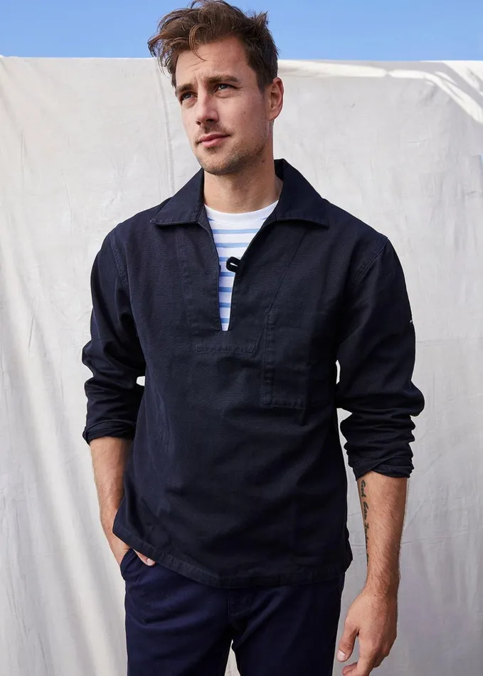 Nemo Ii French Sailor Jacket Cotton Canvas Navy Men Saint James Coats and Raincoats Nemo Ii French Sailor Jacket Cotton Canvas Navy Men Saint James Coats and Raincoats