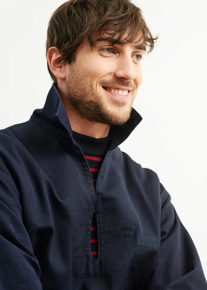 Nemo Ii French Sailor Jacket Cotton Canvas Navy Men Saint James Coats and Raincoats
