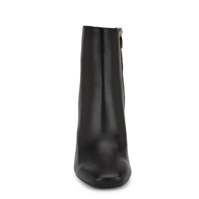 Nine West Boots and Booties Women Ailet 92159 Square Toe Booties Black Leather Nine West Boots and Booties Women Ailet 92159 Square Toe Booties Black Leather