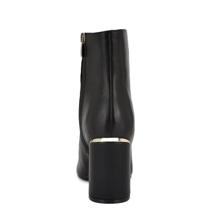 Nine West Boots and Booties Women Ailet 92159 Square Toe Booties Black Leather Nine West Boots and Booties Women Ailet 92159 Square Toe Booties Black Leather