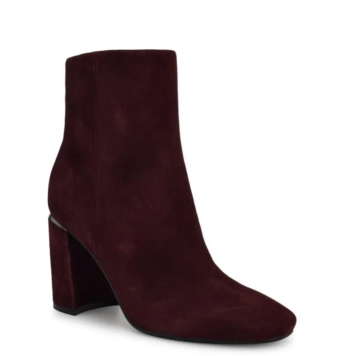 Nine West Boots and Booties Women Ailet 92159 Square Toe Booties Red Suede Nine West Boots and Booties Women Ailet 92159 Square Toe Booties Red Suede