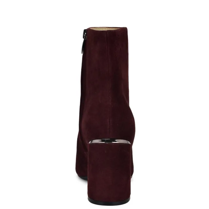 Nine West Boots and Booties Women Ailet 92159 Square Toe Booties Red Suede Nine West Boots and Booties Women Ailet 92159 Square Toe Booties Red Suede