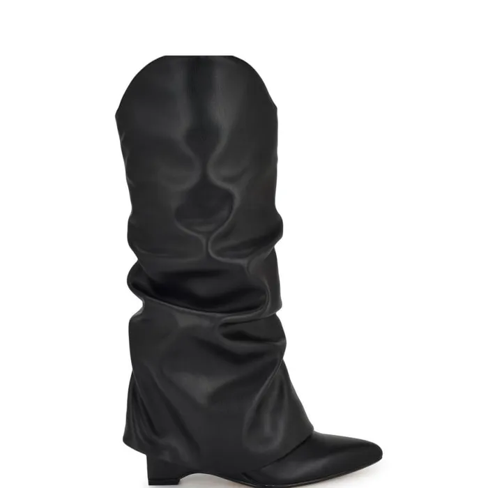 Nine West Boots and Booties Women Amazin Slouch Western Boots Black