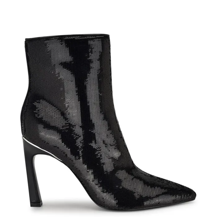 Nine West Boots and Booties Women Baey Dress Ankle Booties Black Sequin
