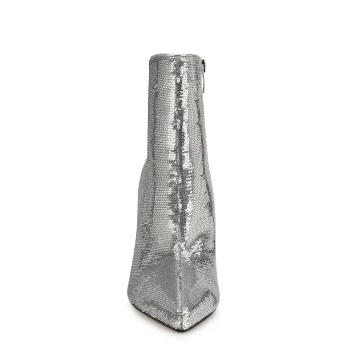 Nine West Boots and Booties Women Baey Dress Ankle Booties Silver Sequin