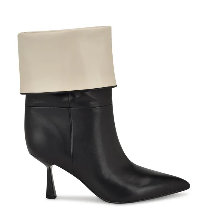 Nine West Boots and Booties Women Bayli Cuffed Dress Booties Blackwhite Leather Nine West Boots and Booties Women Bayli Cuffed Dress Booties Blackwhite Leather