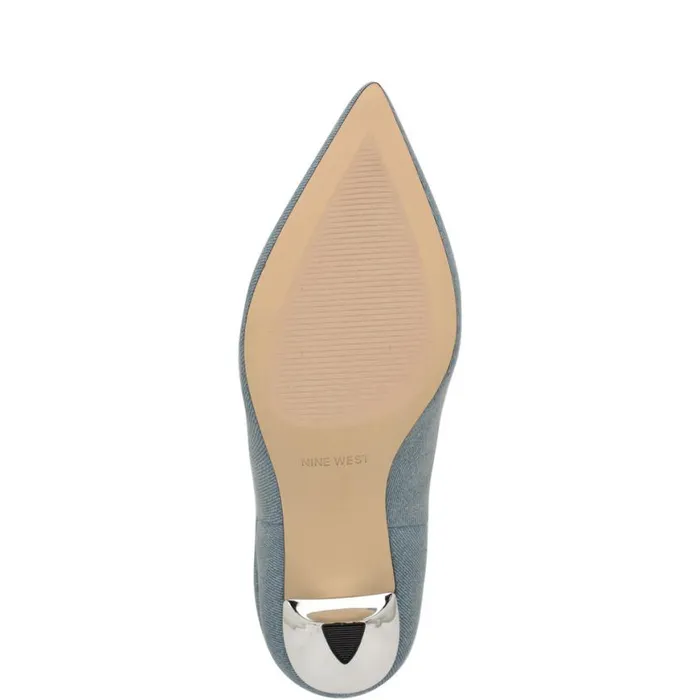 Nine West Boots and Booties Women Bayli Cuffed Dress Booties Light Denim