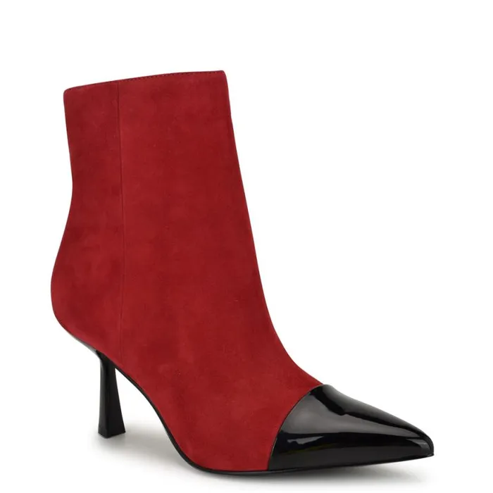 Nine West Boots and Booties Women Birgy Pointy Cap Toe Dress Booties Red Suede Nine West Boots and Booties Women Birgy Pointy Cap Toe Dress Booties Red Suede