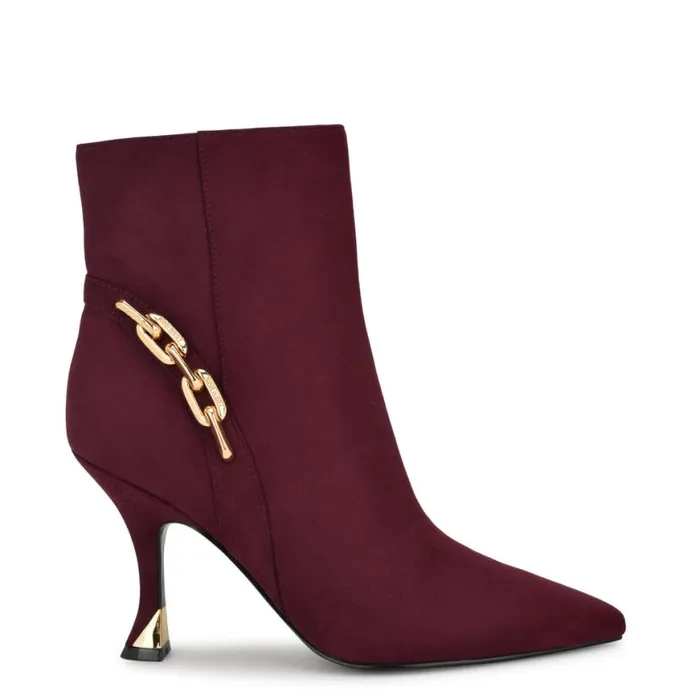 Nine West Boots and Booties Women Chaine Pointy Toe Dress Booties Dark Red