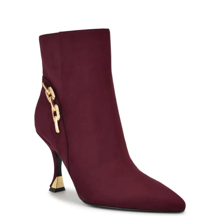 Nine West Boots and Booties Women Chaine Pointy Toe Dress Booties Dark Red Nine West Boots and Booties Women Chaine Pointy Toe Dress Booties Dark Red