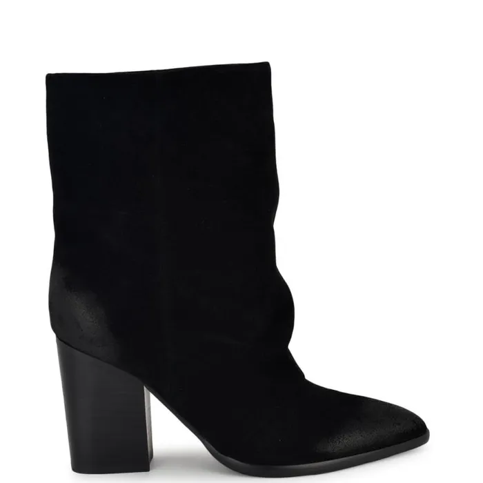 Nine West Boots and Booties Women Chaye Slouch Booties Black Suede