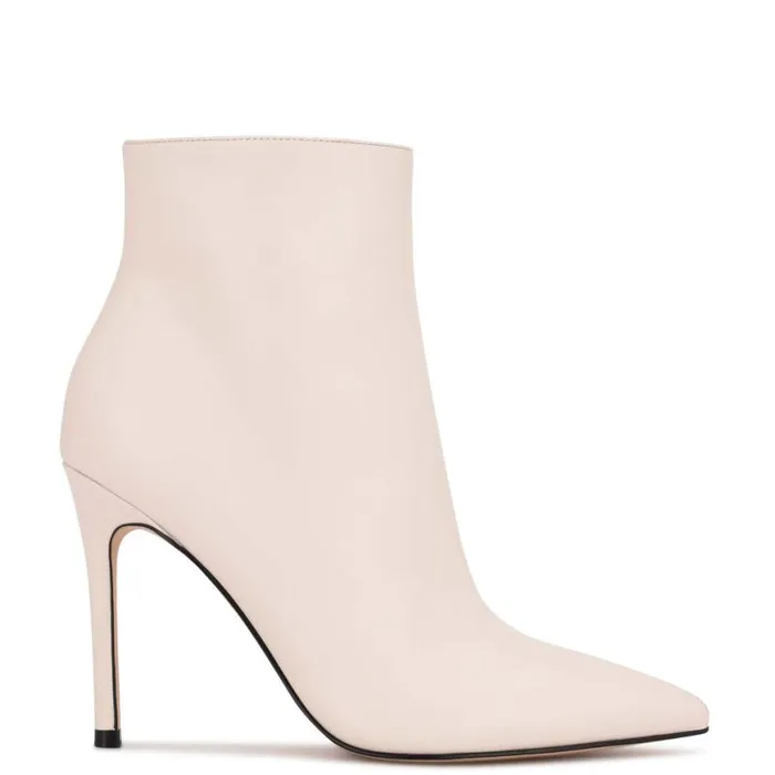 Nine West Boots and Booties Women Farrah Dress Booties Chic Cream Leather