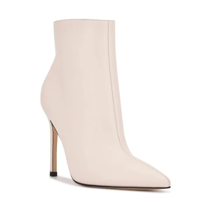 Nine West Boots and Booties Women Farrah Dress Booties Chic Cream Leather