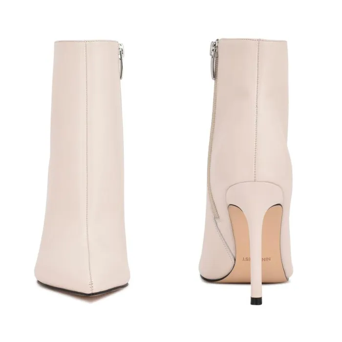 Nine West Boots and Booties Women Farrah Dress Booties Chic Cream Leather