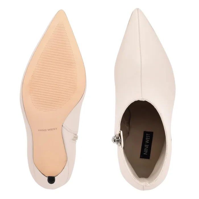 Nine West Boots and Booties Women Farrah Dress Booties Chic Cream Leather