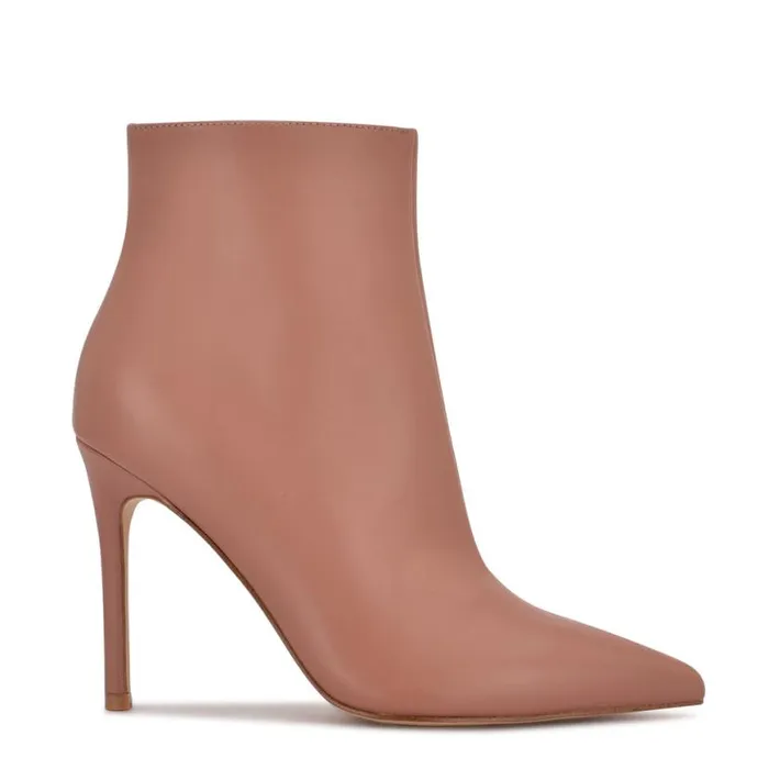 Nine West Boots and Booties Women Farrah Dress Booties Dark Natural Leather