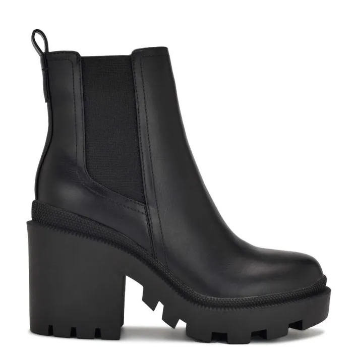Nine West Boots and Booties Women Forme Chelsea Lug Sole Booties Black