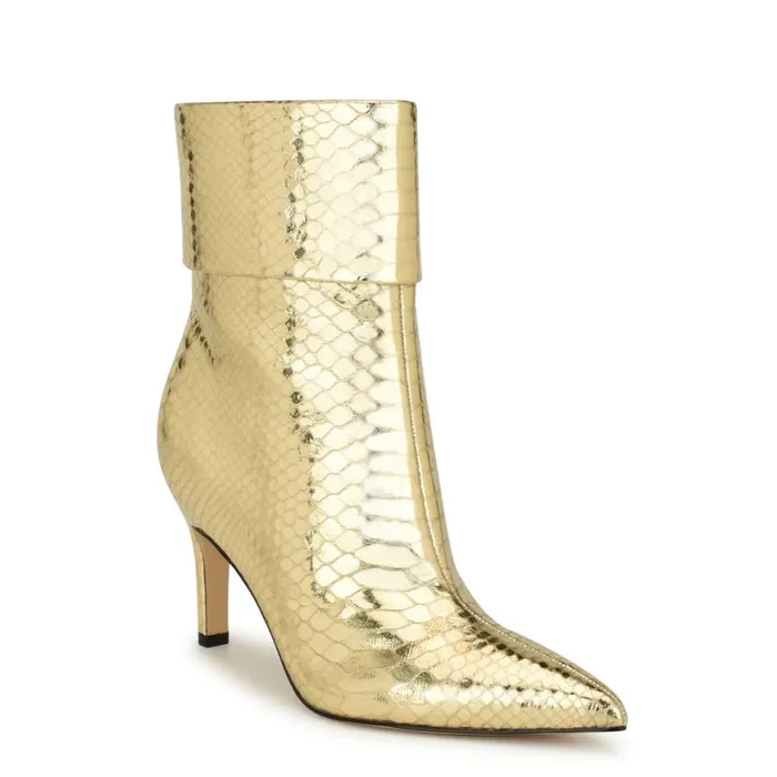 Nine West Boots and Booties Women Gemms Dress Booties Bronze Snake Nine West Boots and Booties Women Gemms Dress Booties Bronze Snake