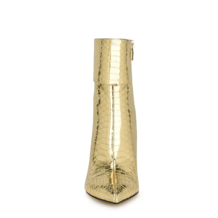 Nine West Boots and Booties Women Gemms Dress Booties Bronze Snake Nine West Boots and Booties Women Gemms Dress Booties Bronze Snake