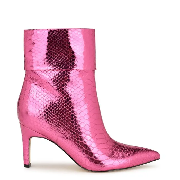 Nine West Boots and Booties Women Gemms Dress Booties Pink Snake