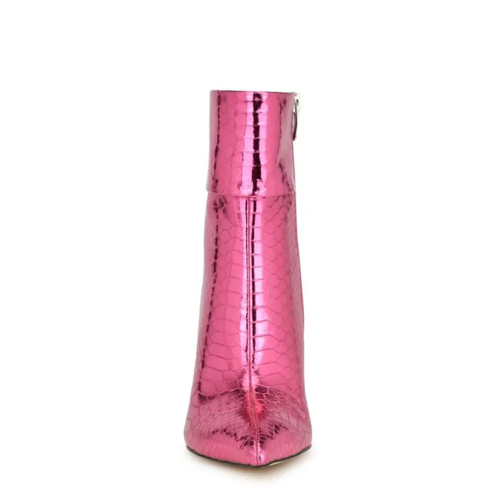 Nine West Boots and Booties Women Gemms Dress Booties Pink Snake Nine West Boots and Booties Women Gemms Dress Booties Pink Snake