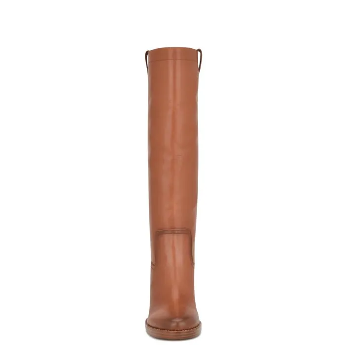 Nine West Boots and Booties Women Hecee Block Heel Tailored Boots Brown Leather Nine West Boots and Booties Women Hecee Block Heel Tailored Boots Brown Leather