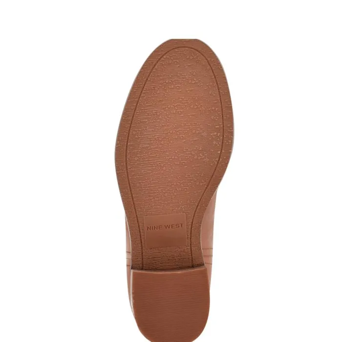 Nine West Boots and Booties Women Hecee Block Heel Tailored Boots Brown Leather Nine West Boots and Booties Women Hecee Block Heel Tailored Boots Brown Leather