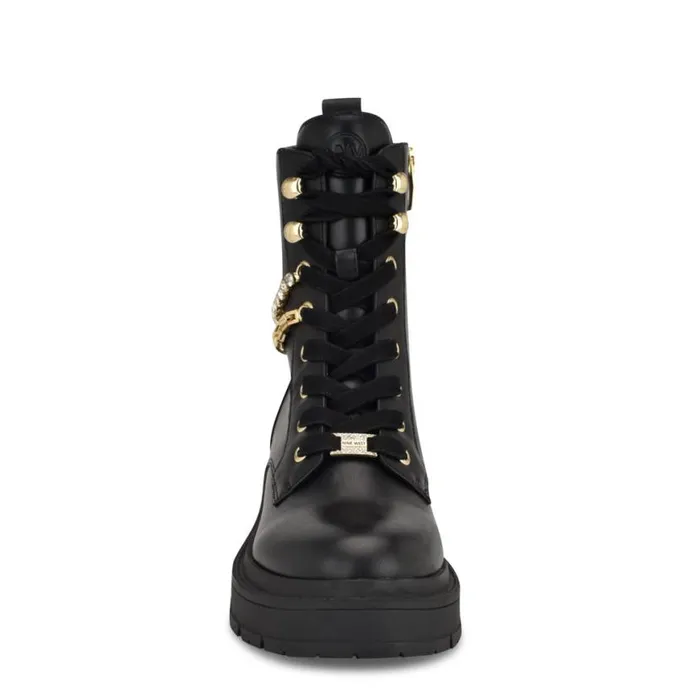 Nine West Boots and Booties Women Hughes Chain Combat Booties Black Nine West Boots and Booties Women Hughes Chain Combat Booties Black