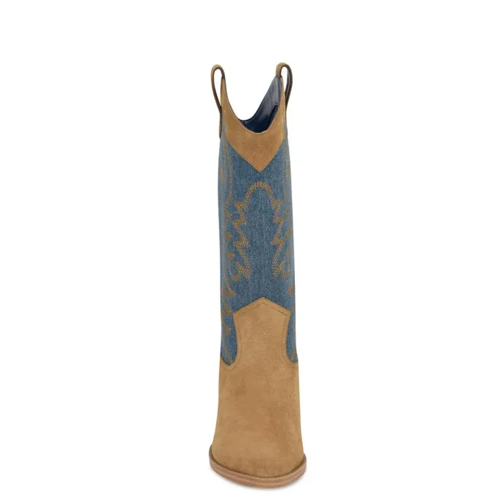 Nine West Boots and Booties Women Keeks Western Boot Denimbrown Suede Nine West Boots and Booties Women Keeks Western Boot Denimbrown Suede