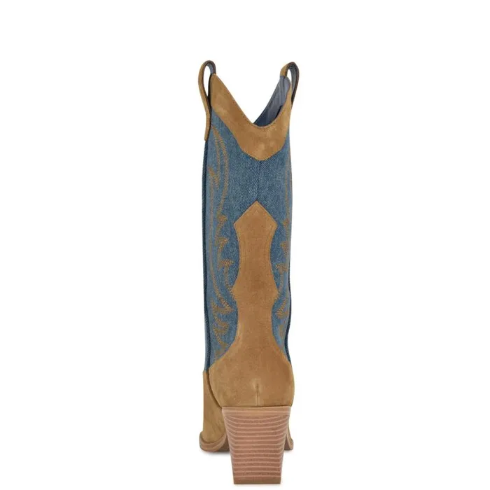 Nine West Boots and Booties Women Keeks Western Boot Denimbrown Suede Nine West Boots and Booties Women Keeks Western Boot Denimbrown Suede