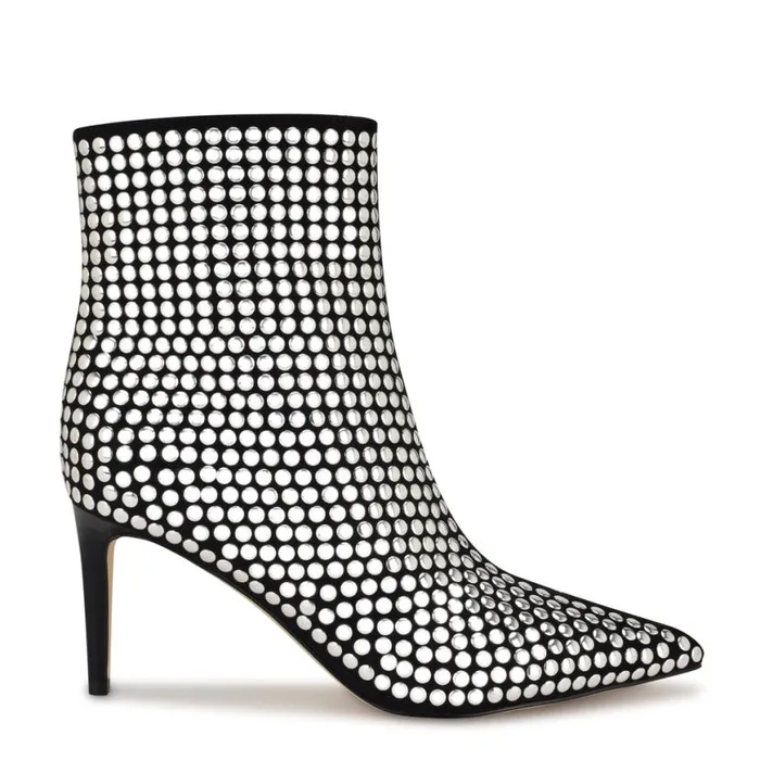 Nine West Boots and Booties Women Kepord Studded Booties Blacksilver