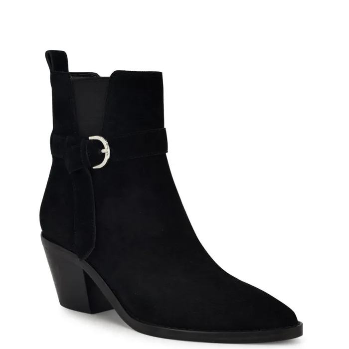 Nine West Boots and Booties Women Lemone Pointy Toe Booties Black Suede Nine West Boots and Booties Women Lemone Pointy Toe Booties Black Suede