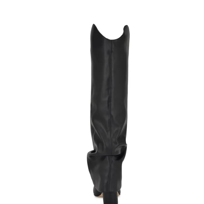 Nine West Boots and Booties Women Lindey Foldover Dress Boots Black Nine West Boots and Booties Women Lindey Foldover Dress Boots Black