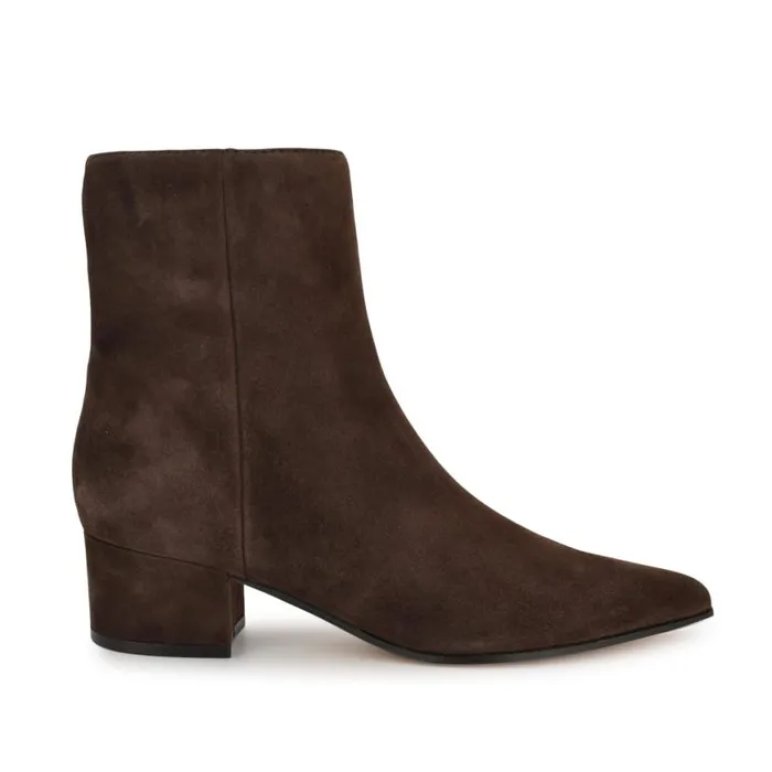 Nine West Boots and Booties Women Maribu Ankle Booties Brown Suede