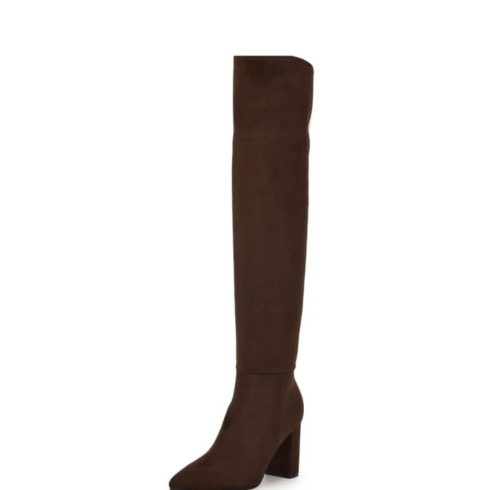 Nine West Boots and Booties Women Miykah Over The Knee Boots Dark Brown Nine West Boots and Booties Women Miykah Over The Knee Boots Dark Brown