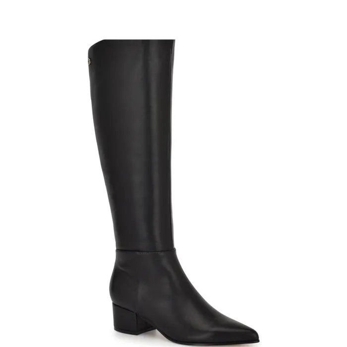 Nine West Boots and Booties Women Morgin Knee High Dress Boots Black Leather Nine West Boots and Booties Women Morgin Knee High Dress Boots Black Leather