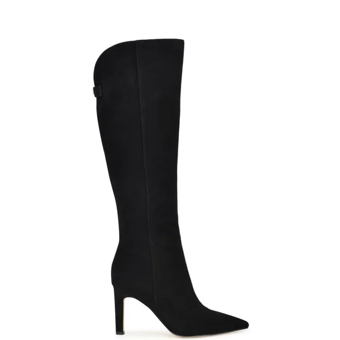 Nine West Boots and Booties Women Napts Dress Boots Black Suede