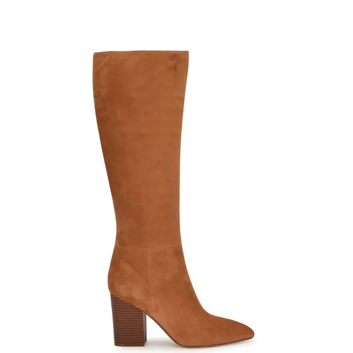 Nine West Boots and Booties Women Peachey Heeled Boots Medium Brown Suede
