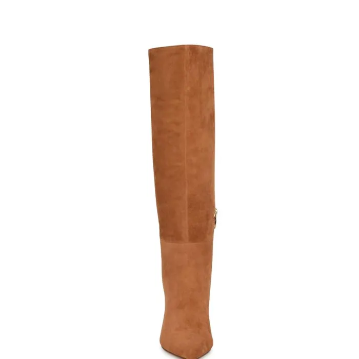 Nine West Boots and Booties Women Peachey Heeled Boots Medium Brown Suede