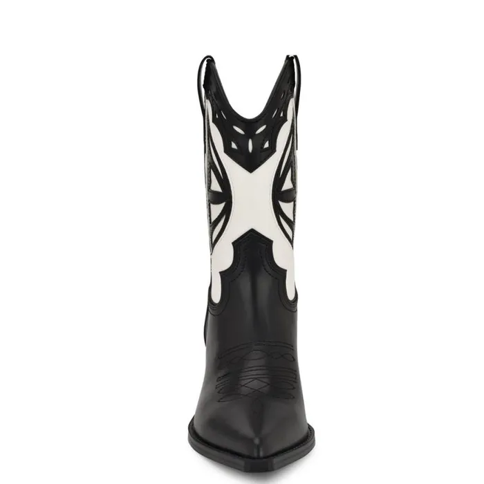 Nine West Boots and Booties Women Puzz Western Booties Blackwhite Patent Plaid Nine West Boots and Booties Women Puzz Western Booties Blackwhite Patent Plaid