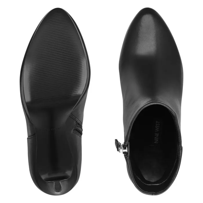 Nine West Boots and Booties Women Quanette Platform Booties Black Leather Nine West Boots and Booties Women Quanette Platform Booties Black Leather
