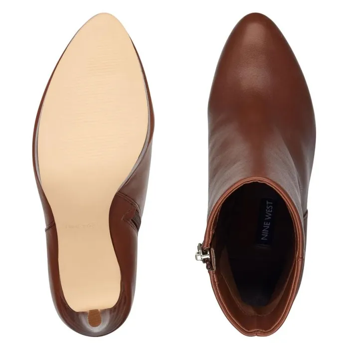 Nine West Boots and Booties Women Quanette Platform Booties Brown Leather Nine West Boots and Booties Women Quanette Platform Booties Brown Leather