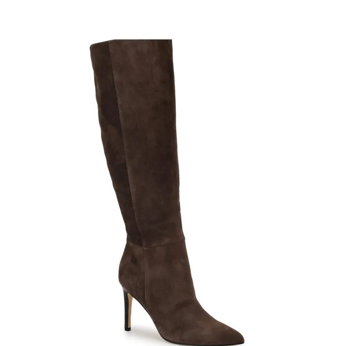 Nine West Boots and Booties Women Richy Heeled Boots Dark Brown Suede Nine West Boots and Booties Women Richy Heeled Boots Dark Brown Suede