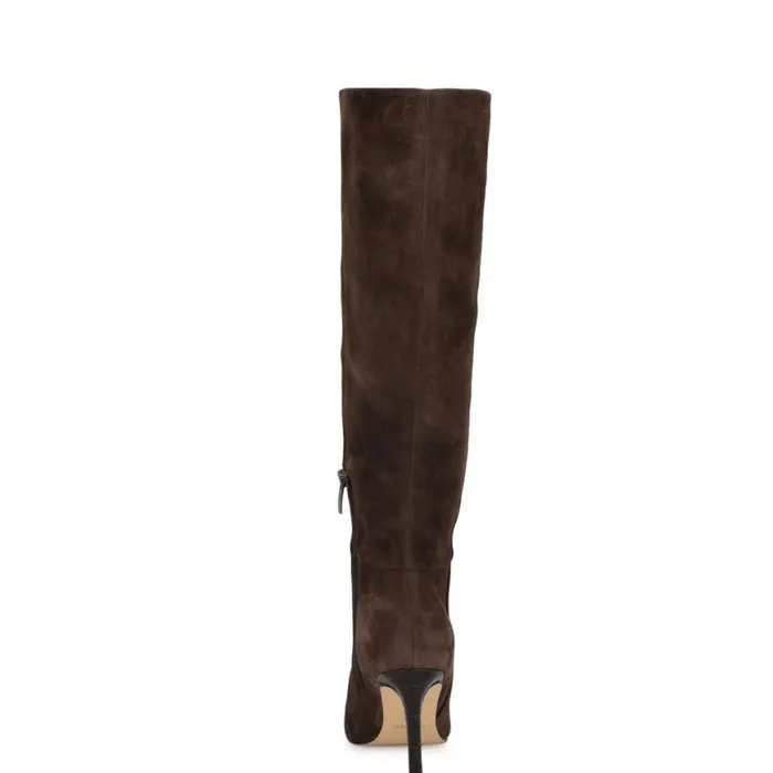 Nine West Boots and Booties Women Richy Heeled Boots Dark Brown Suede Nine West Boots and Booties Women Richy Heeled Boots Dark Brown Suede