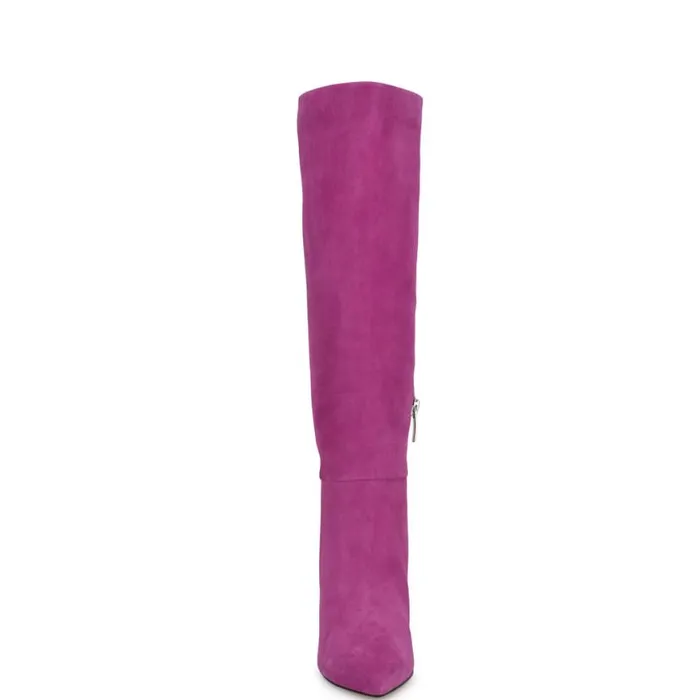 Nine West Boots and Booties Women Richy Heeled Boots Dark Pink Suede Nine West Boots and Booties Women Richy Heeled Boots Dark Pink Suede