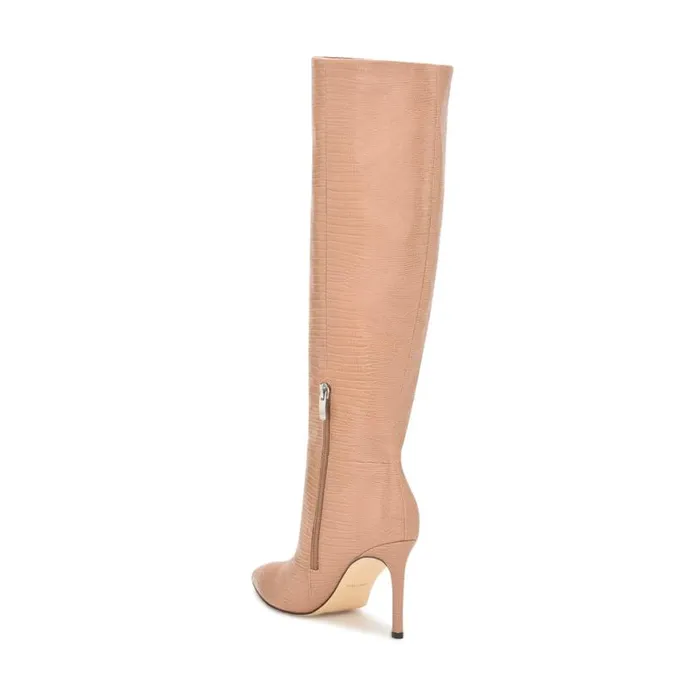 Nine West Boots and Booties Women Richy Heeled Boots Natural Lizard Print Nine West Boots and Booties Women Richy Heeled Boots Natural Lizard Print
